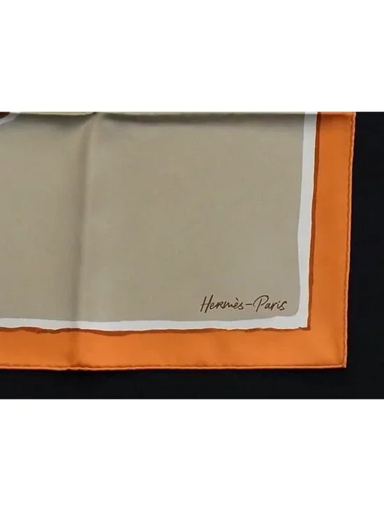Hermes Libre Comme Pegase Carre 90 Silk Scarf Orange